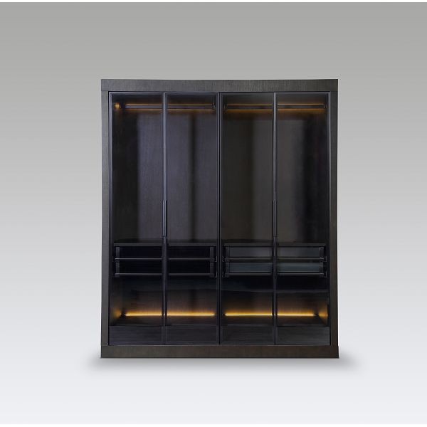 Fashion Steel 2 Swing Door Cloth Wardrobe with Hanger